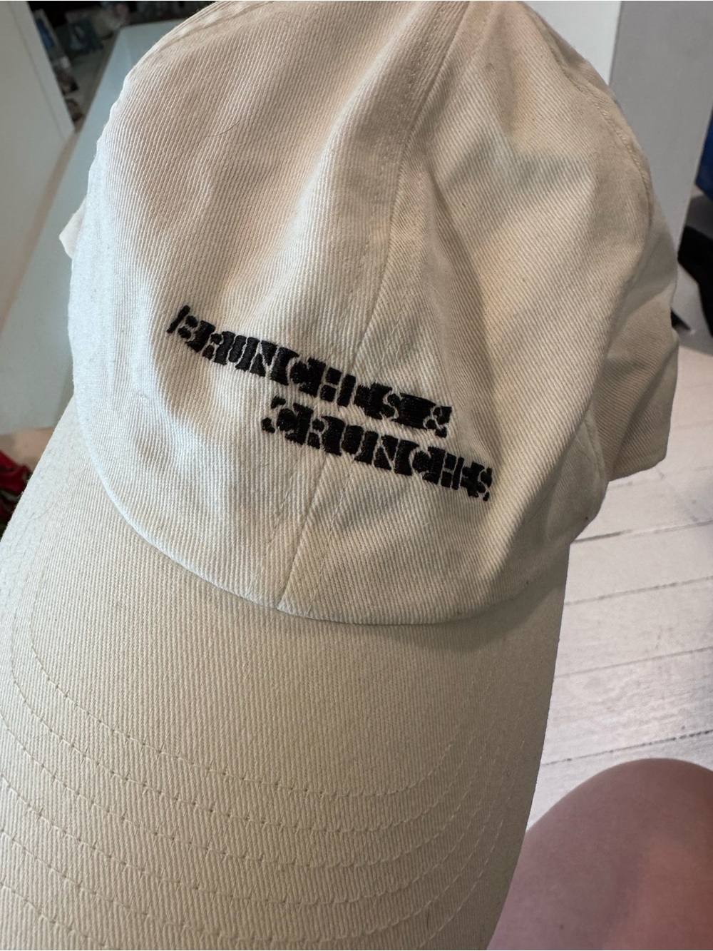 Under Armour White & Black Brunches & Crunches Embroidered Baseball Cap